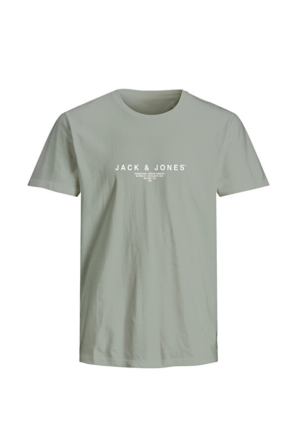 JPRBLAHARRIS SS TEE CREW Gri Erkek Kısa Kol T-Shirt
