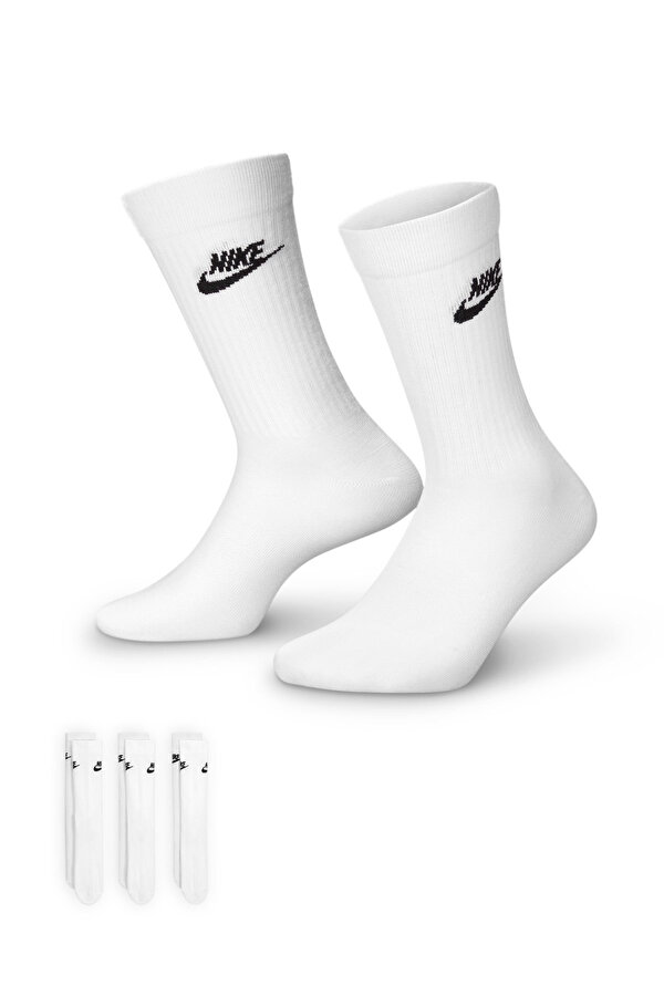 U NK NSW EVERYDAY ESSENTI Beyaz Unisex Çorap