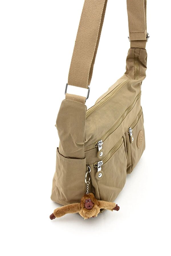 Sn 3023 suya dayanıklı çok bölmeli krinkıl çanta kol çantası omuz Postacı çantası BEJ