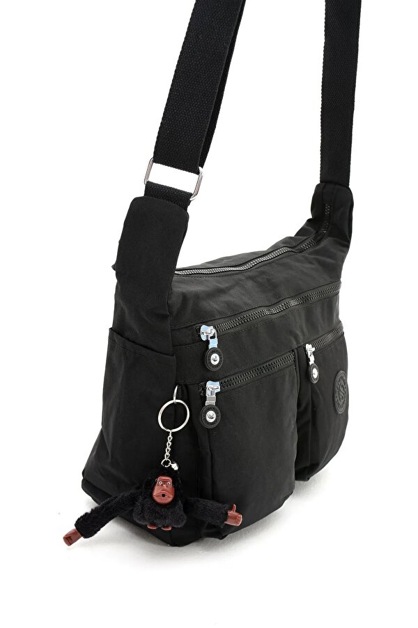 Sn 3023 suya dayanıklı çok bölmeli krinkıl çanta kol çantası omuz Postacı çantası SİYAH