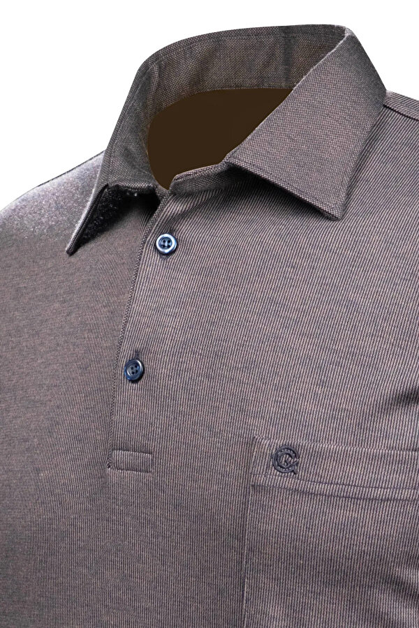 Erkek Gömlek Yaka Kol Manşetli Cepli Sweat 4249 Lacivert