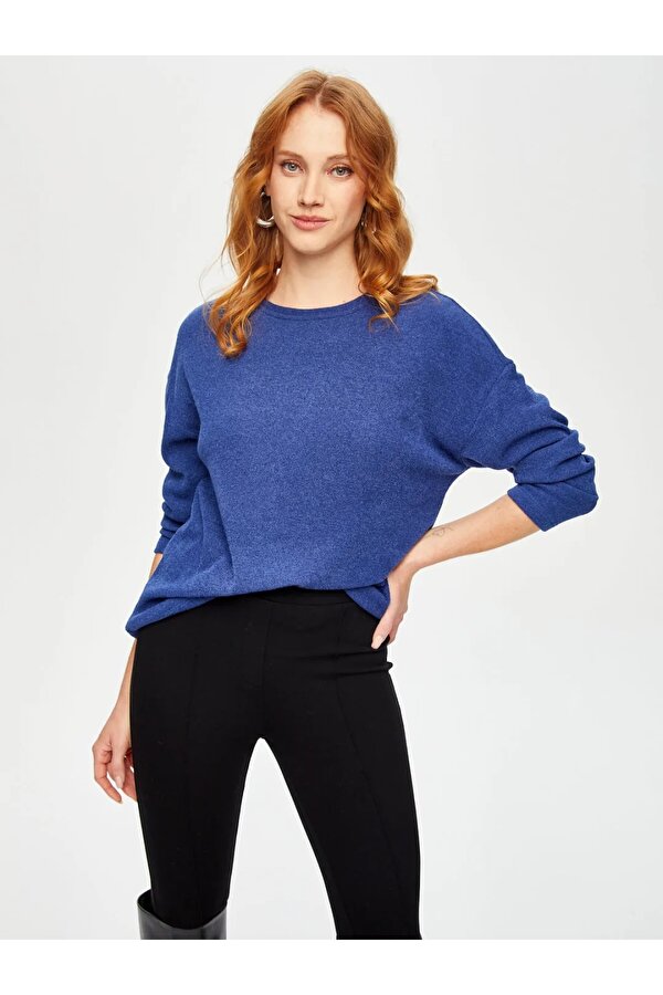 Triko Görünümlü Kadın Sweatshirt 69154