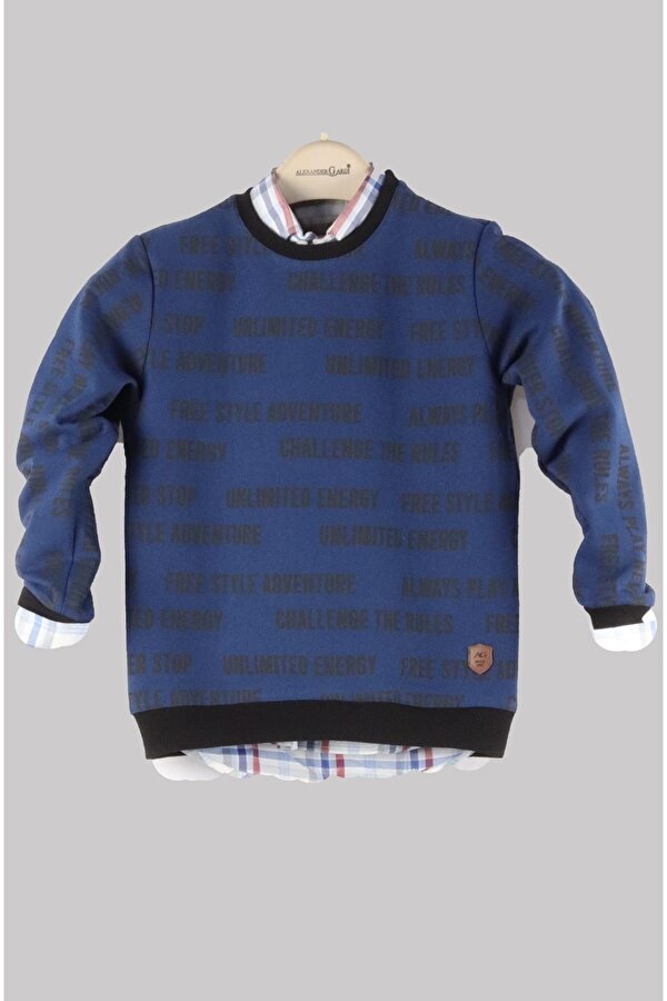 ALEXANDERGARDI DESENLİ BİSİKLET YAKA ÇOCUK SWEATSHİRT (C22-90400)