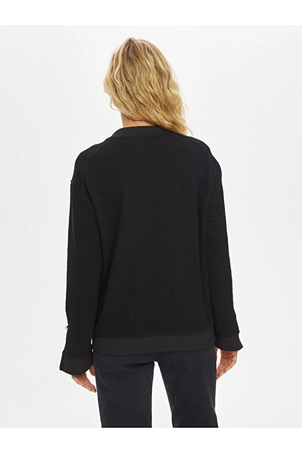 Fermuar ve Çıtçıt Detaylı Kadın Bomber Ceket 69166