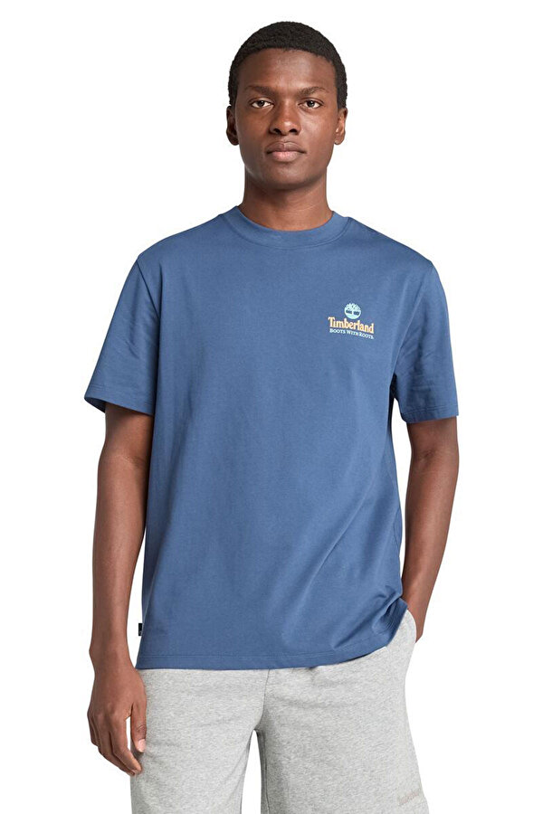 Illustrated Tree Logo Ba Lacivert Erkek Kısa Kol T-Shirt