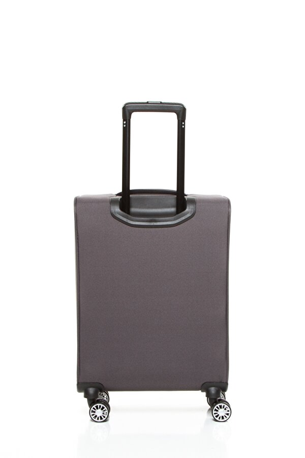 032 Küçük Boy  (Kabin) Ultra Light Hafif Lüx Kumaş Tekerlekli Valiz GRİ