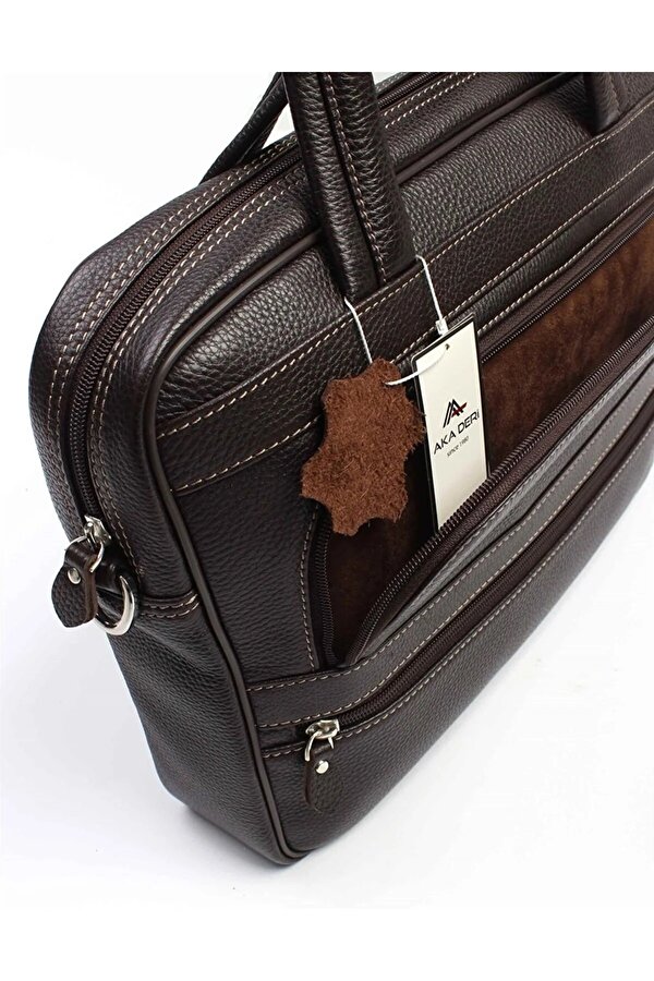 DERİ 251 %100 HAKİKİ DERİ UNİSEX LAPTOP/EVRAK ÇANTASI ACI KAHVERENGİ