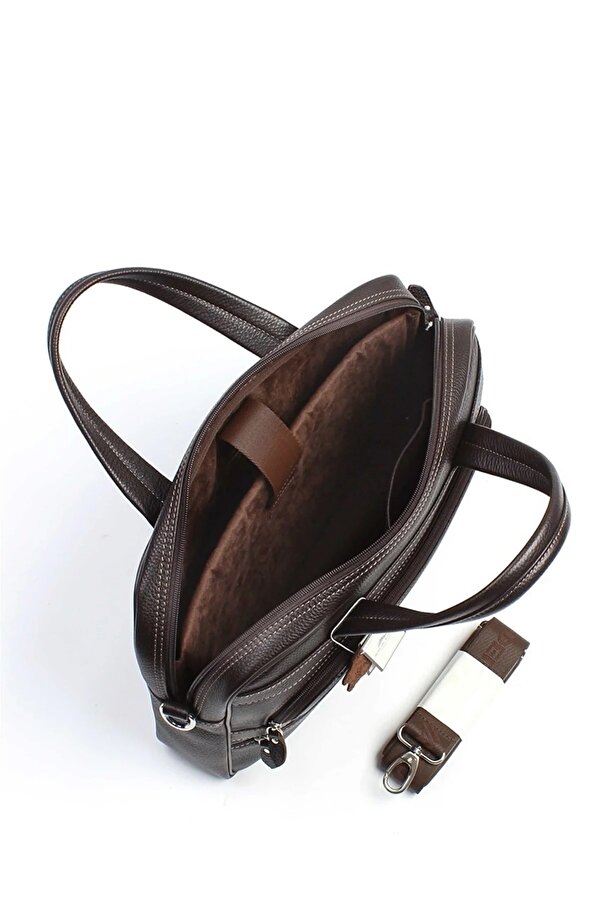 DERİ 251 %100 HAKİKİ DERİ UNİSEX LAPTOP/EVRAK ÇANTASI ACI KAHVERENGİ