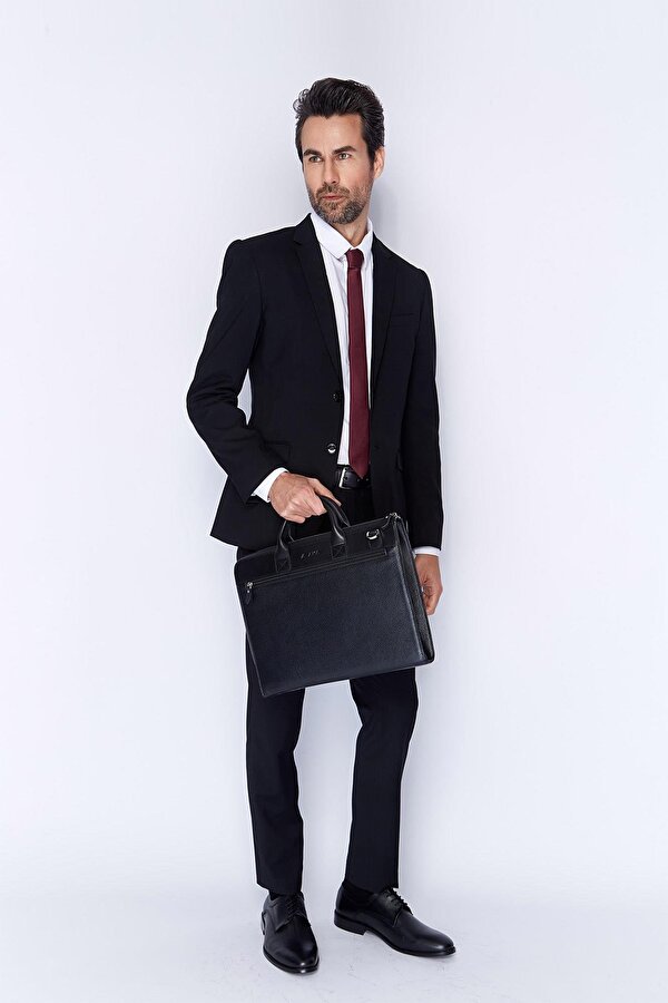 deri 239 slim hakiki deri evrak çantası suya dayanıklı SİYAH