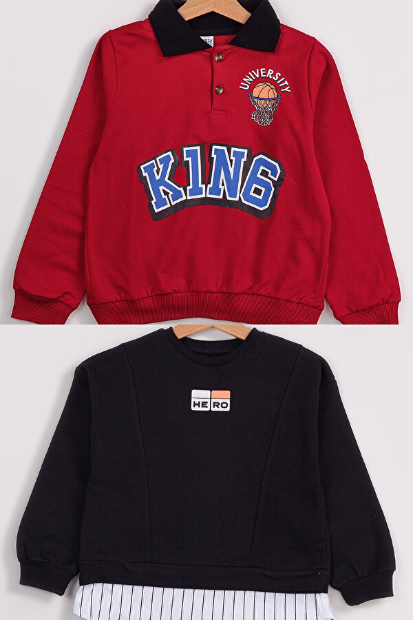 Erkek Çocuk 2 li Paket Basic Sweatshirt