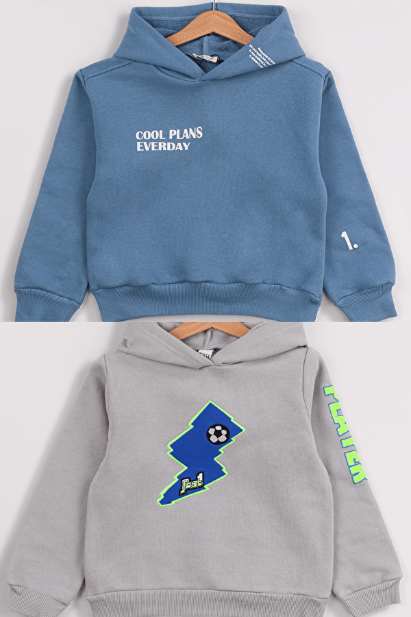 Erkek Çocuk 2 li Paket Basic Sweatshirt