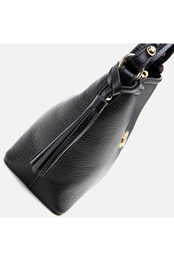 Hakiki Deri Siyah Kadın Mini (Çapraz) Çanta