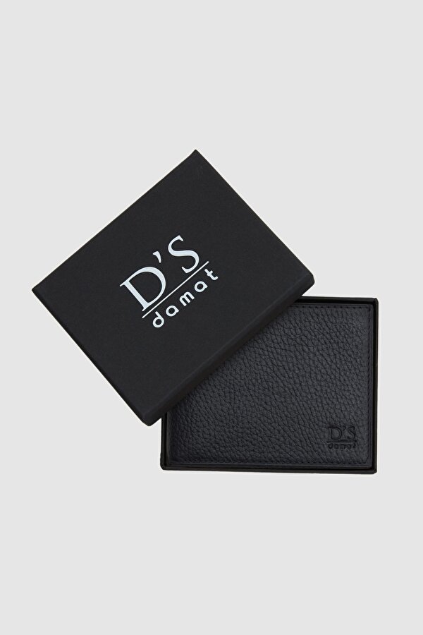 Ds Damat Siyah Hakiki Deri Kutulu Dikey Cüzdan