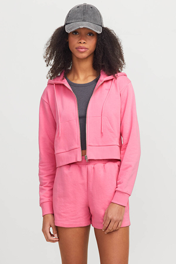 JXALFA REG LS EVERY LOGO Pembe Kadın Fermuarlı Sweatshirt