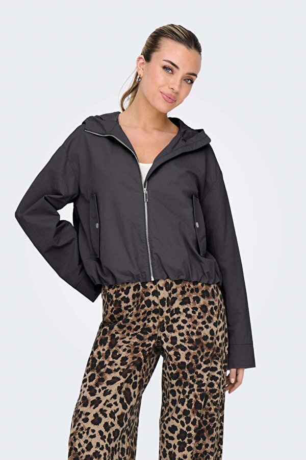 ONLBEALO HOOD JACKET CC O Antrasit Kadın Ceket