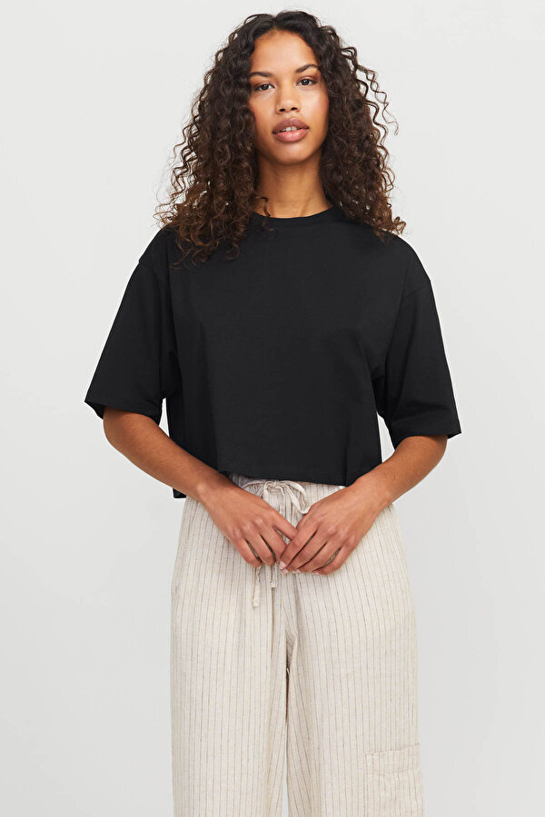 JXANDREA LOOSE SSTEE JRS Siyah Kadın Kısa Kol T-Shirt