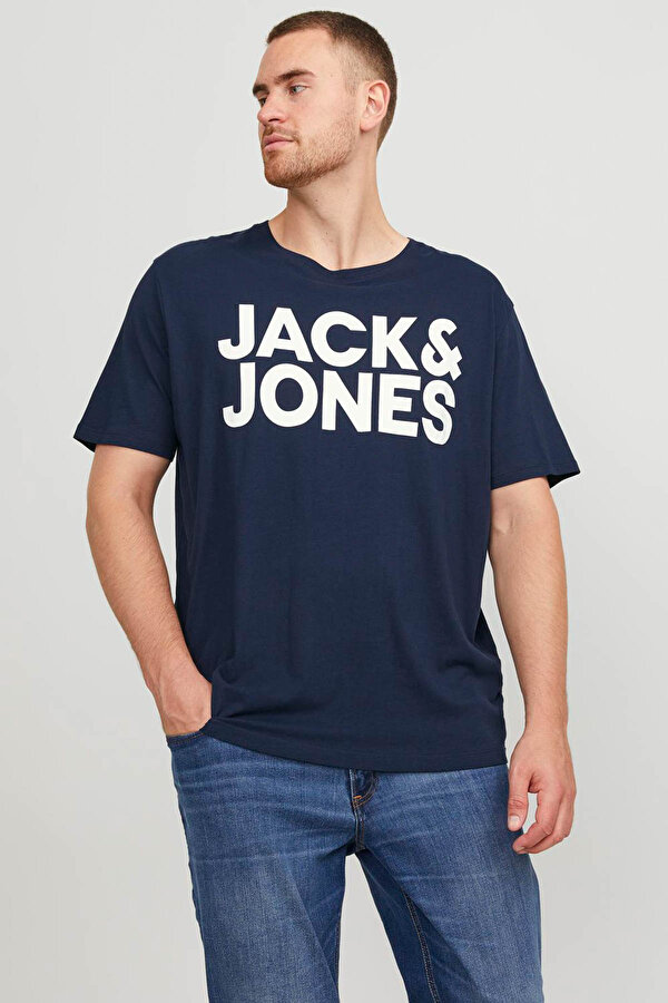 JJECORP LOGO TEE SS O-NEC Lacivert Erkek Kısa Kol T-Shirt