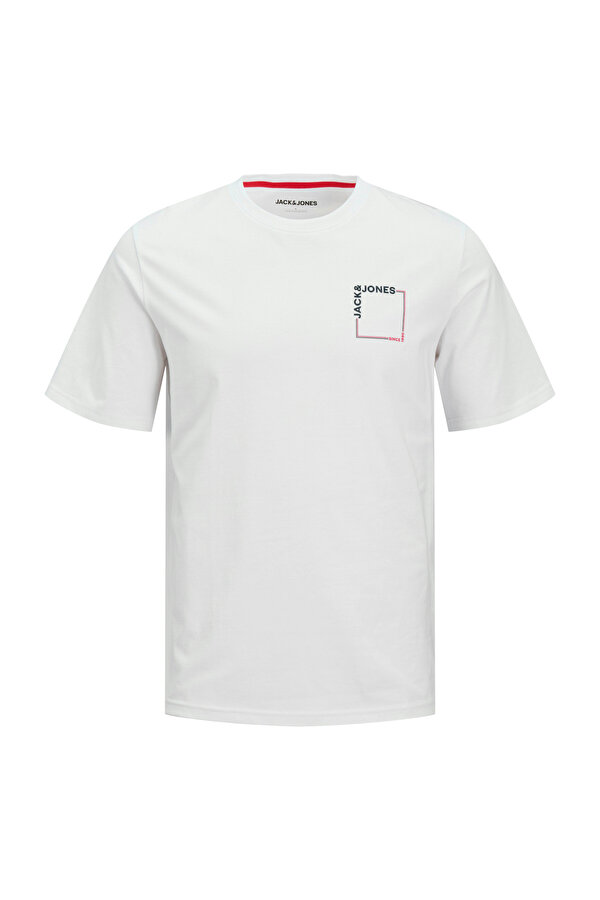 JJVERNER TEE SS CREW NECK Beyaz Erkek Kısa Kol T-Shirt