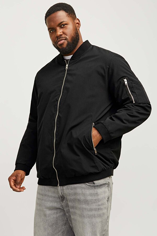 JJERUSH BOMBER NOOS PLS Siyah Erkek Ceket