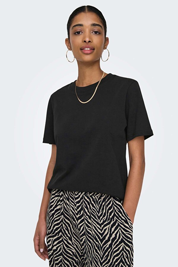 ONLMONJA S/S TEE JRS NOOS Siyah Kadın Kısa Kol T-Shirt