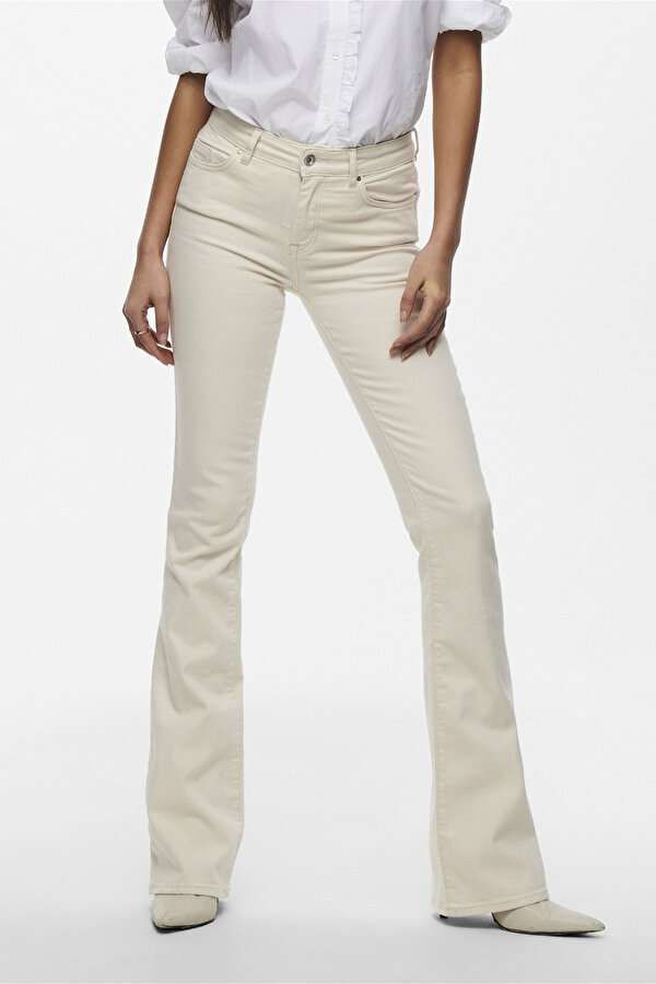 ONLBLUSH MID FLARED DNM D Ekru Kadın Jean Pantolon