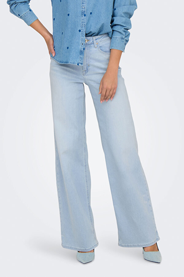 ONLMADISON BLUSH HW WIDE Mavi Kadın Jean Pantolon