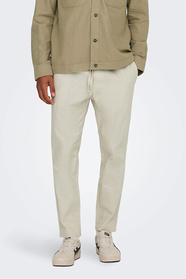 ONSLINUS CROP 0007 COT LI Kahverengi Erkek Pantolon