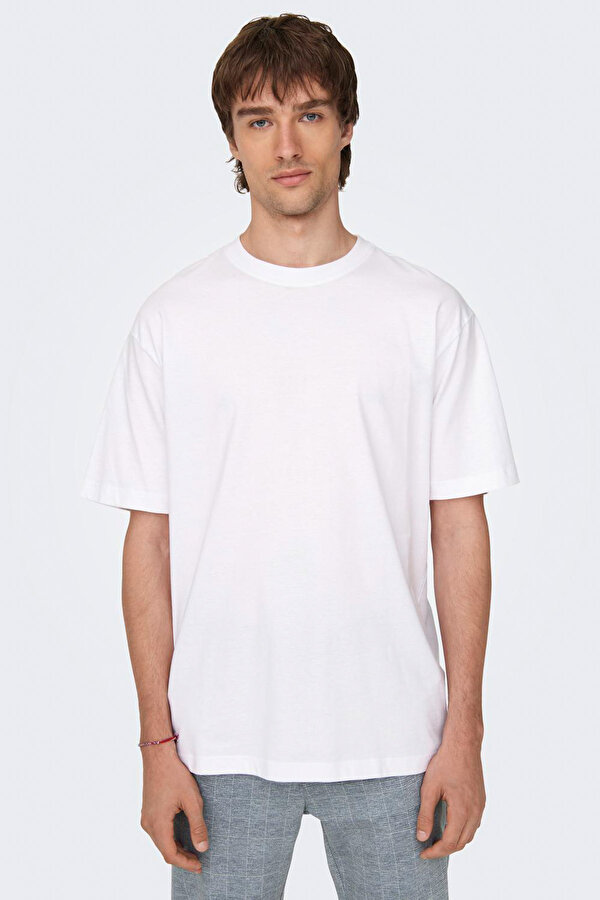 ONSFRED LIFE RLX SS TEE N Beyaz Erkek Kısa Kol T-Shirt