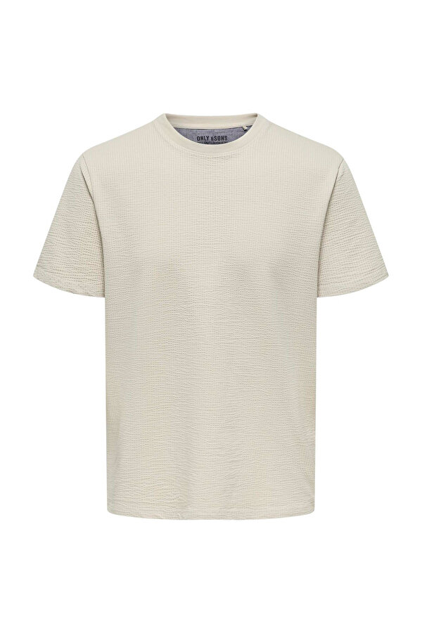 ONSKIAN LIFE REG SEERSUCK Kahverengi Erkek Kısa Kol T-Shirt