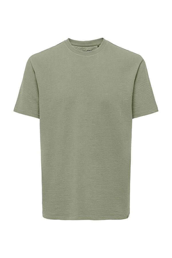 ONSKIAN LIFE REG SEERSUCK Yeşil Erkek Kısa Kol T-Shirt