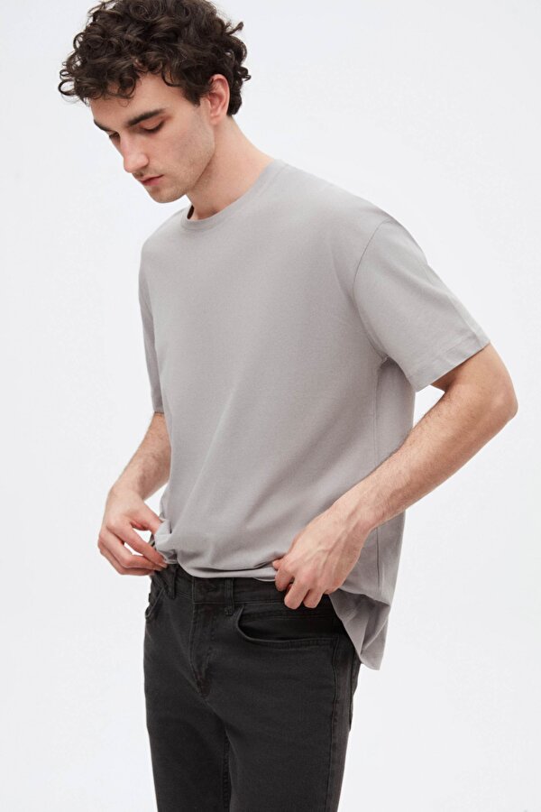 Ds Damat Siyah/Antrasit/Bordo/Gri/Beyaz 5 Li Oversize %100 Pamuk T-Shirt