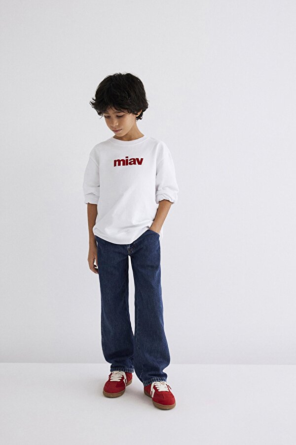 M6610031-602 Erkek Çocuk Miav Baskılı Sweatshirts