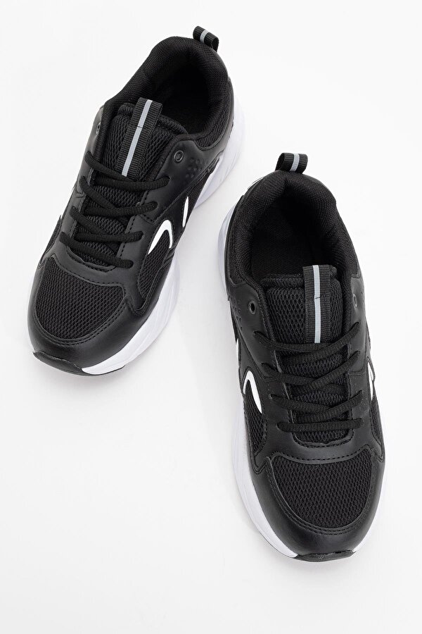 Kadın Bağcıklı Spor Ayakkabı SİYAH BEYAZ