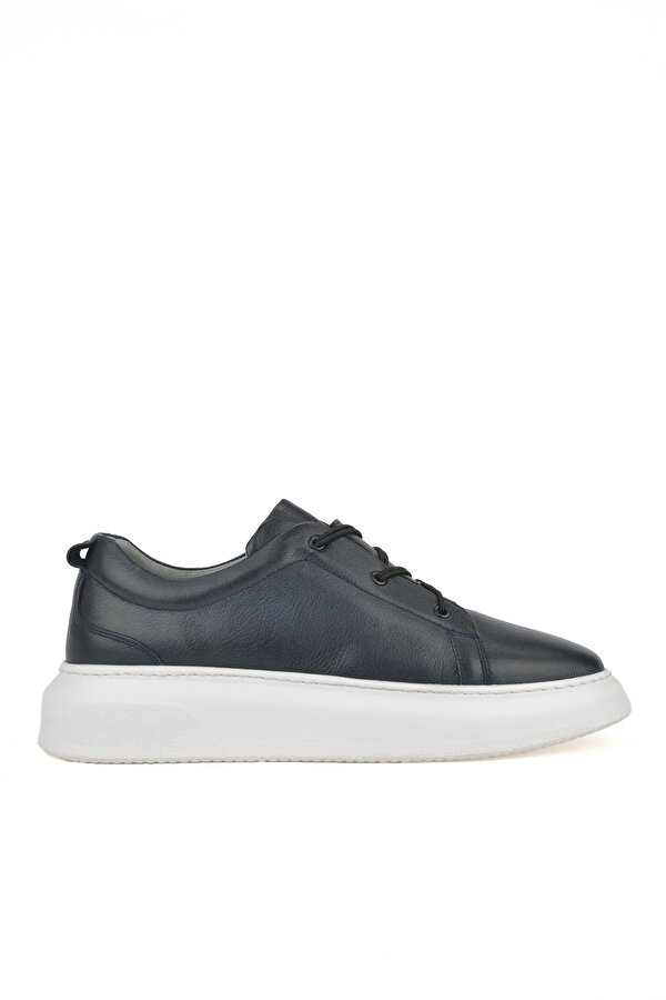 Erkek Hakiki Deri Sneaker 151987Z133 Lacivert
