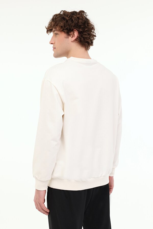 MB SN75 C NECK SW 5FX Ekru Erkek Sweatshirt