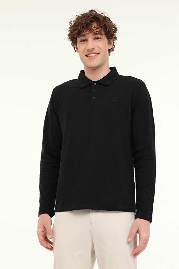 MB UKOL POLO 5FX Siyah Erkek Uzun Kol T-Shirt