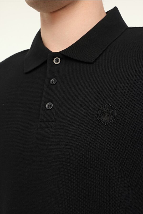 MB UKOL POLO 5FX Siyah Erkek Uzun Kol T-Shirt