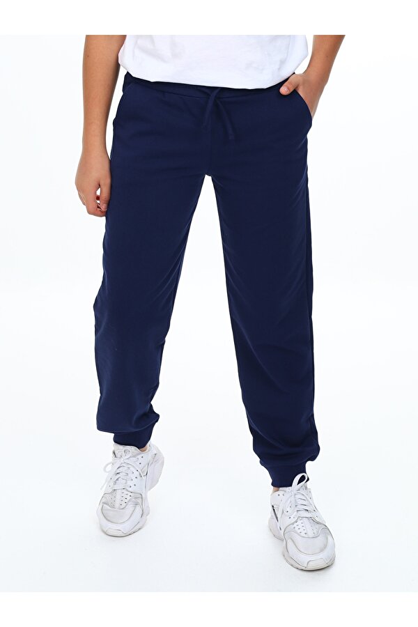 Unisex Kız Erkek Çocuk Lacivert Basic Eşofman Altı