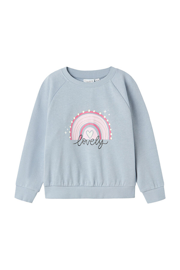NMFVENUS LS NREG SWEAT UN Mavi Kız Çocuk Sweatshirt