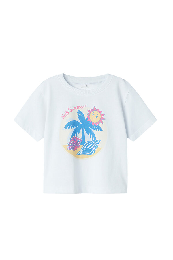 NMFJASSA SS NREG TOP PB Beyaz Kız Çocuk Kısa Kol T-Shirt