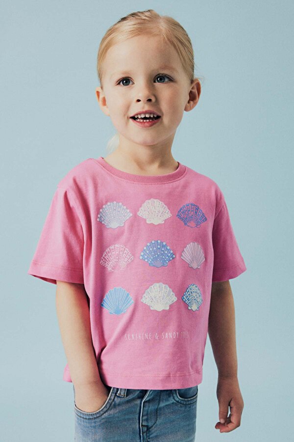 NMFJASSA SS NREG TOP PB Pembe Kız Çocuk Kısa Kol T-Shirt