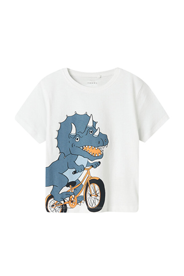 NMMVILASSE SS NREG TOP Beyaz Erkek Çocuk Kısa Kol T-Shirt