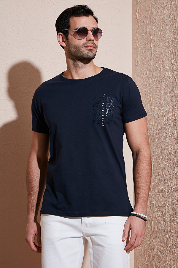 Erkek T Shirt 541QUINT LACİVERT