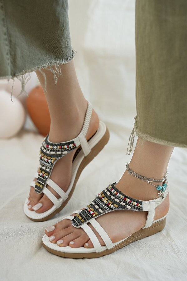 Rebeca Anatomik Fashion Taşlı Günlük Kadın Sandalet