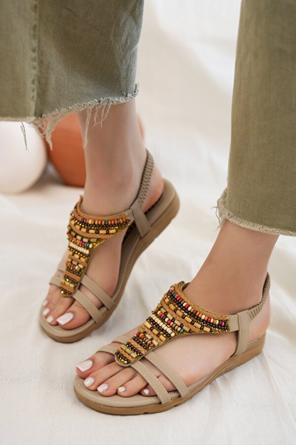 Rebeca Anatomik Fashion Taşlı Günlük Kadın Sandalet