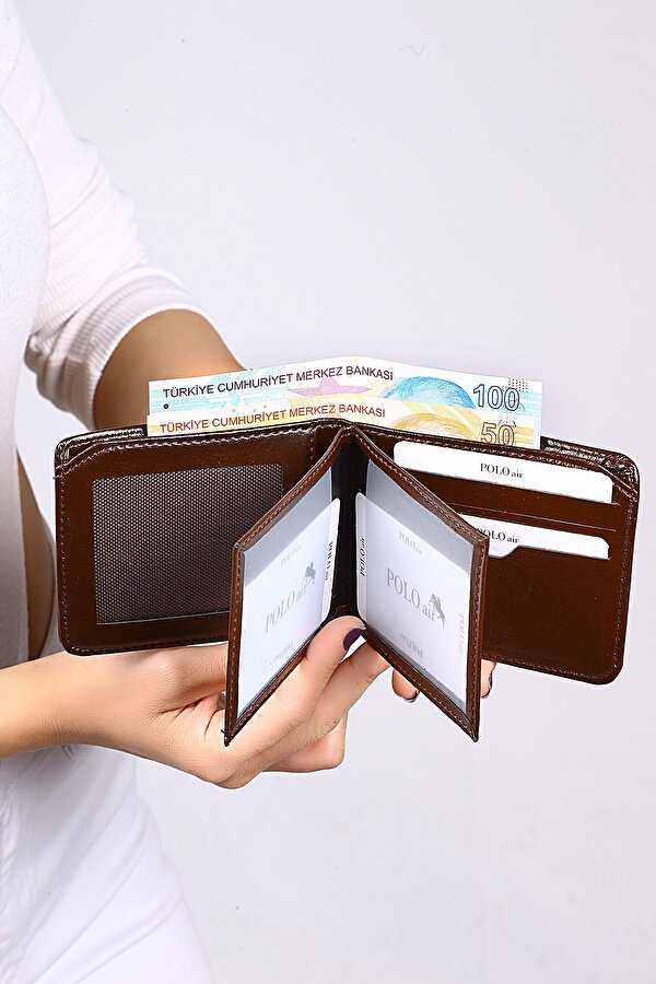 Erkek Set Kombin Kemer Cüzdan Kartlık Parfüm Kol Saati Hediyelik Kutusunda Kahverengi Set PL-0963E6