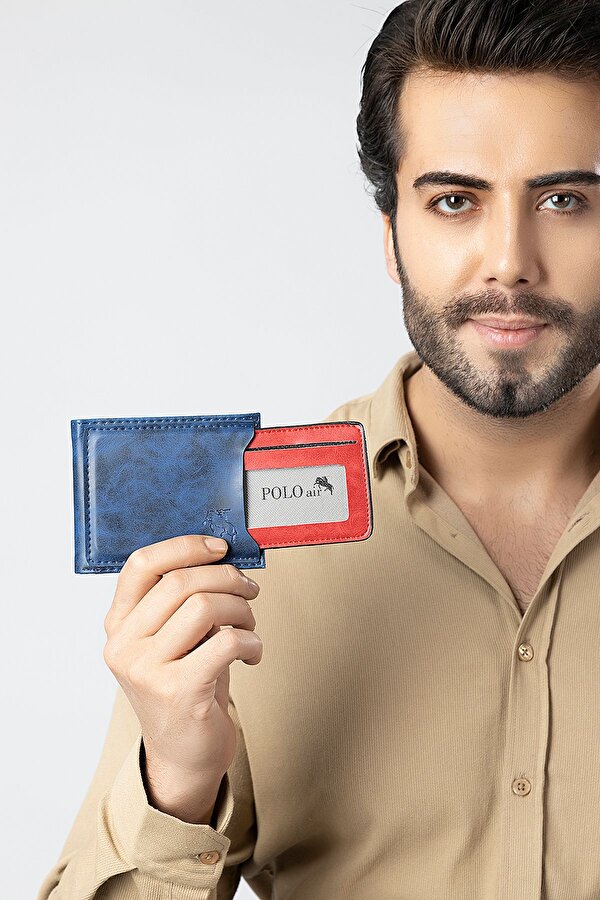 Erkek Set Kombin Kemer Cüzdan Kartlık Çakmak Kol Saati Hediyelik Kutusunda Lacivert Set PL-0974E2