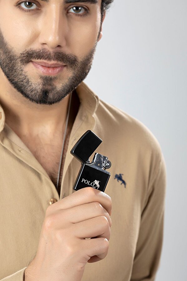 Erkek Set Kombin Kemer Cüzdan Kartlık Çakmak Kol Saati Hediyelik Kutusunda Lacivert Set PL-0974E2