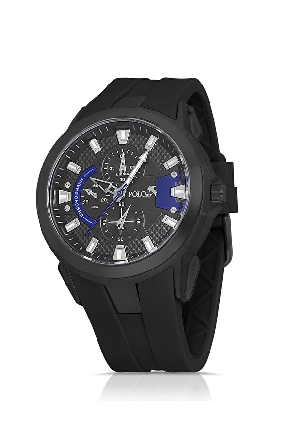 Kauçuk Kordon Metal Kasa Erkek Kol Saati Siyah Lacivert Renk PL-0974E6x