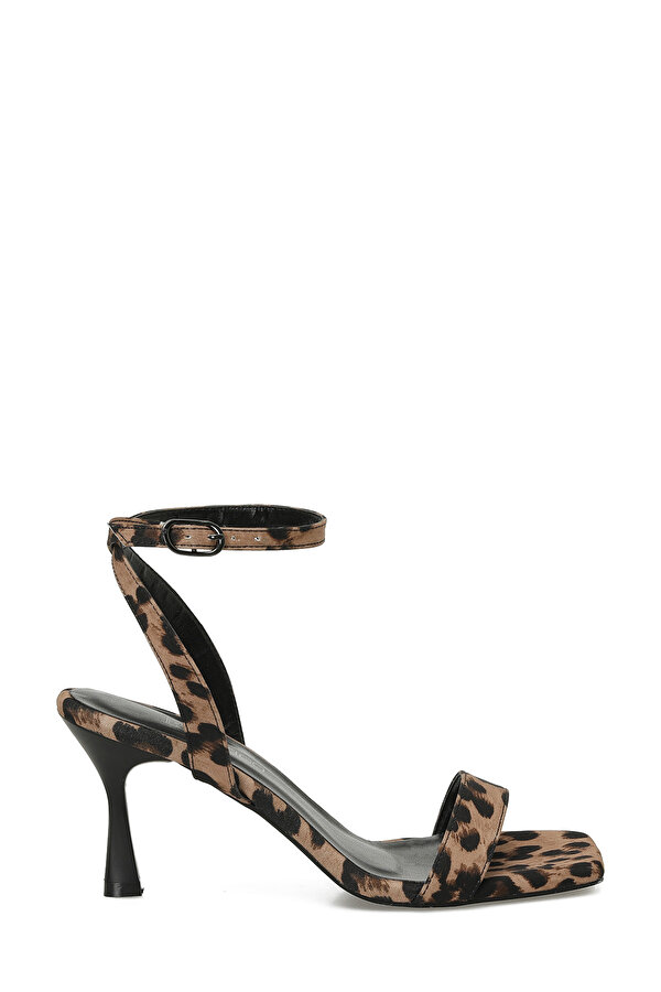 25S-006 5FX Leopar Kadın Topuklu Sandalet